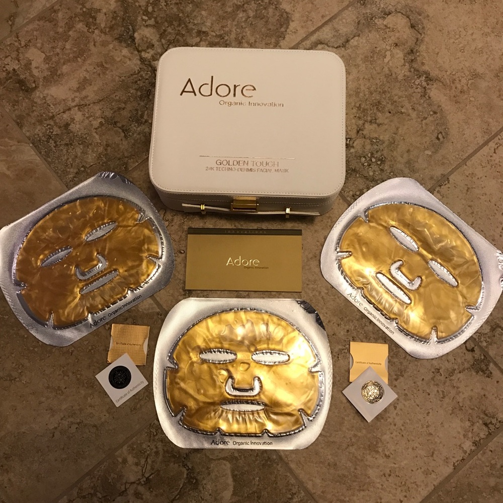 Authentic Adore 24KT Facial Masks, Set of 3